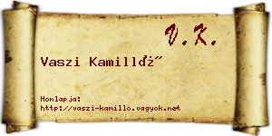 Vaszi Kamilló névjegykártya